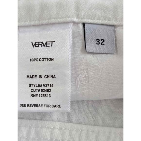 Vervet White Distressed Wide Leg Jeans High Rise Frayed Hem Women’s 32 NWT - Picture 9 of 12